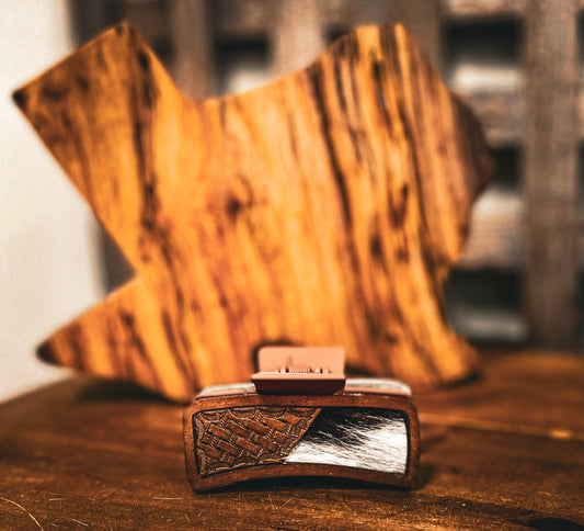Hampton Leathers Leather & Cowhide Hair Clip
